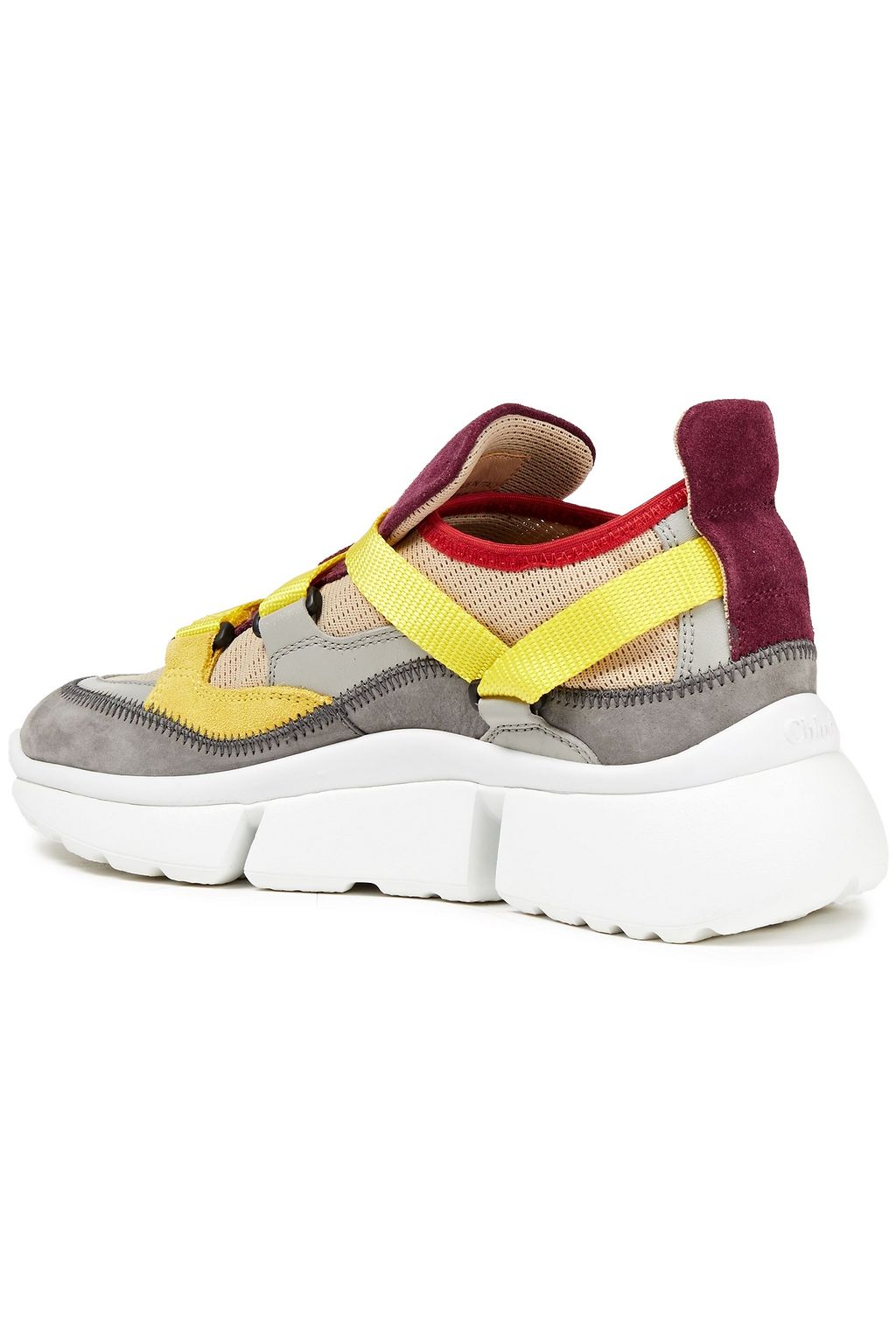 CHLOÉ Sonnie mesh, suede and leather sneakers