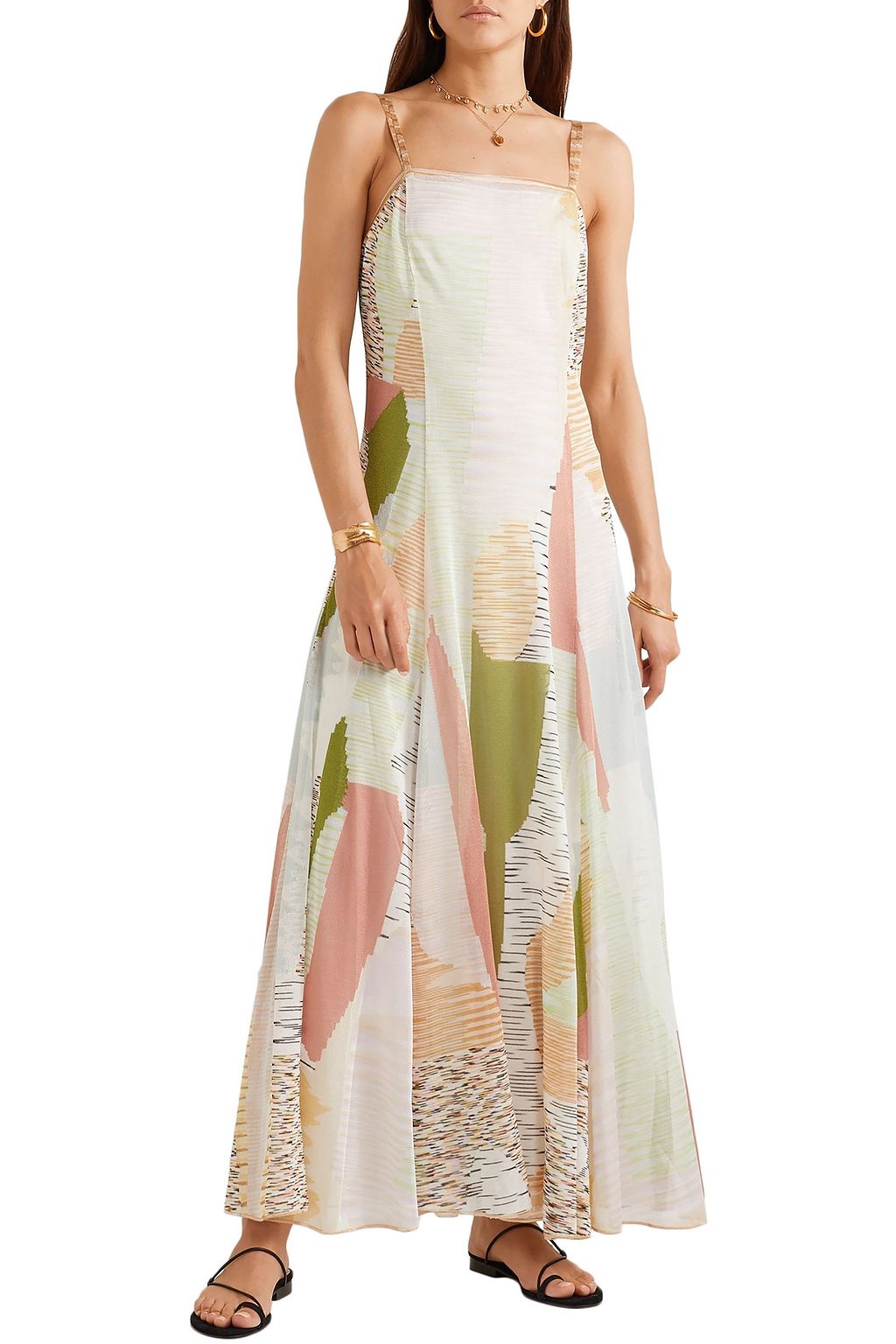 MISSONI Patchwork-effect crochet-knit maxi dress