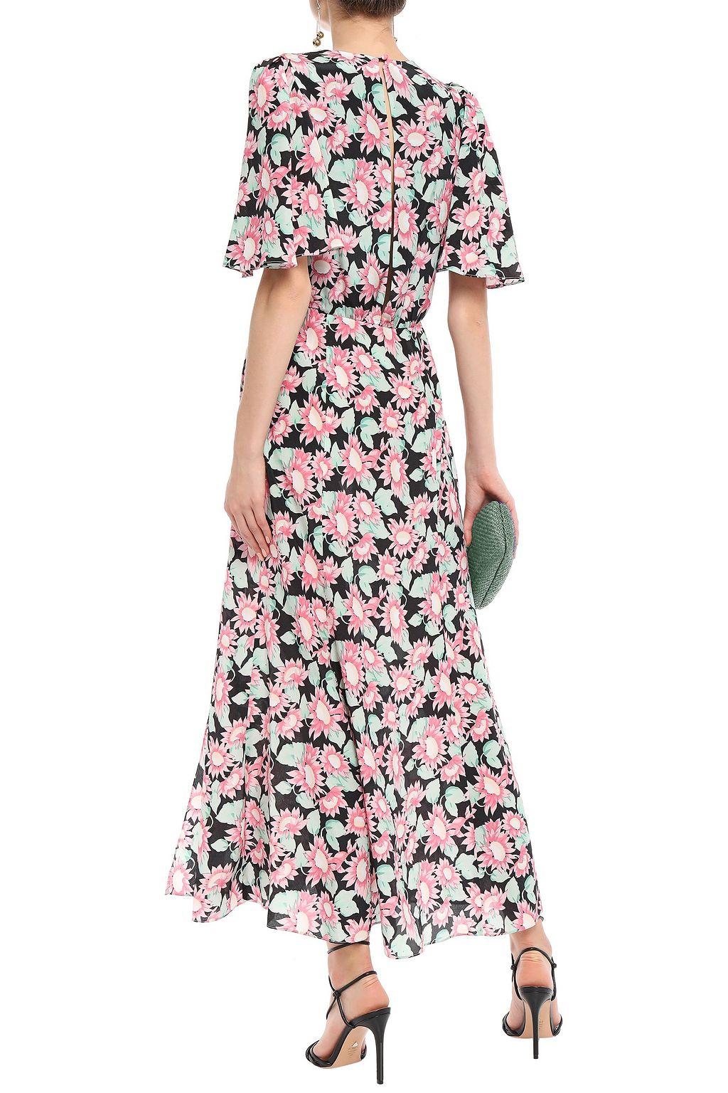 LES RÊVERIES Gathered silk crepe de chine maxi dress