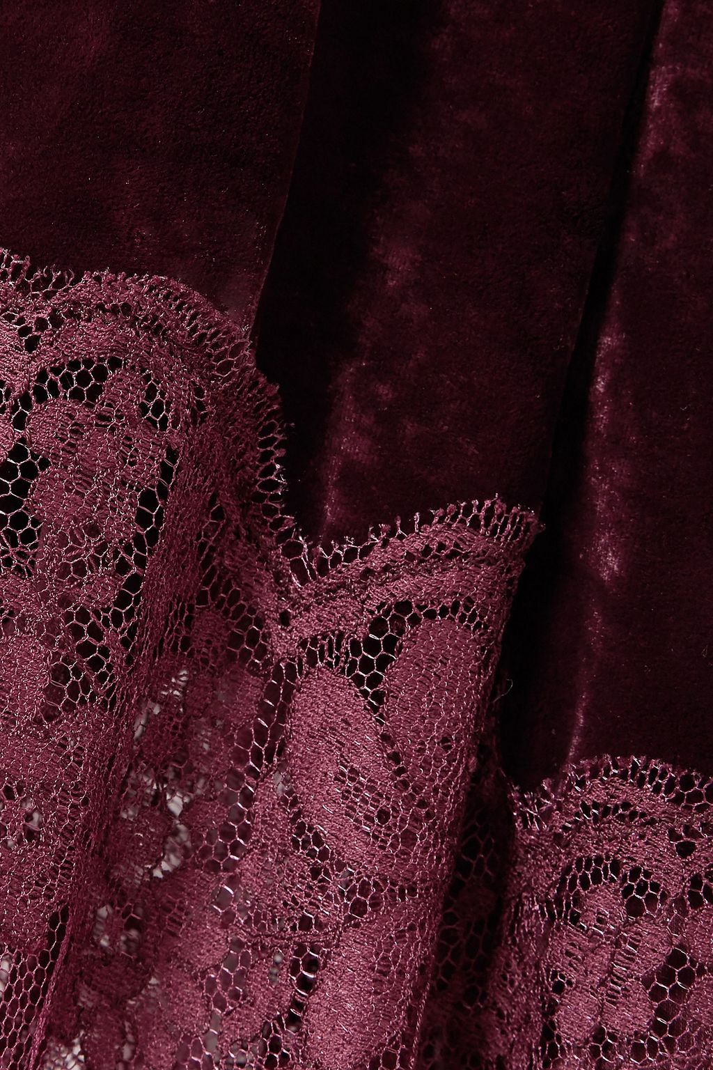 STELLA MCCARTNEY Kelsey lace-paneled velvet maxi dress