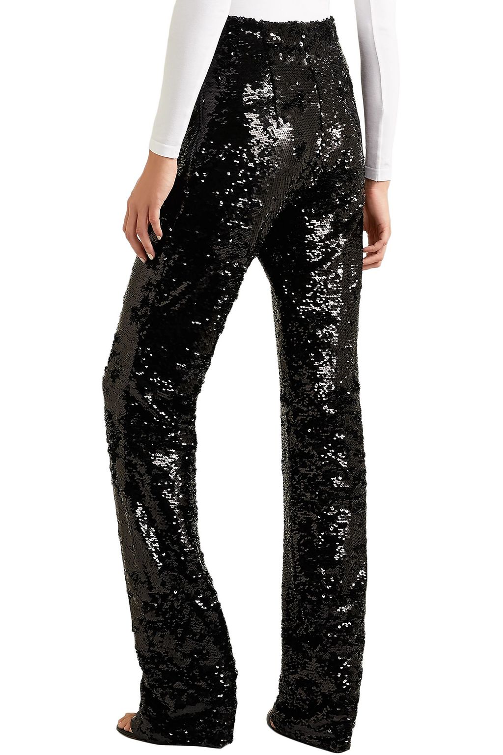 16ARLINGTON Sequined crepe straight-leg pants