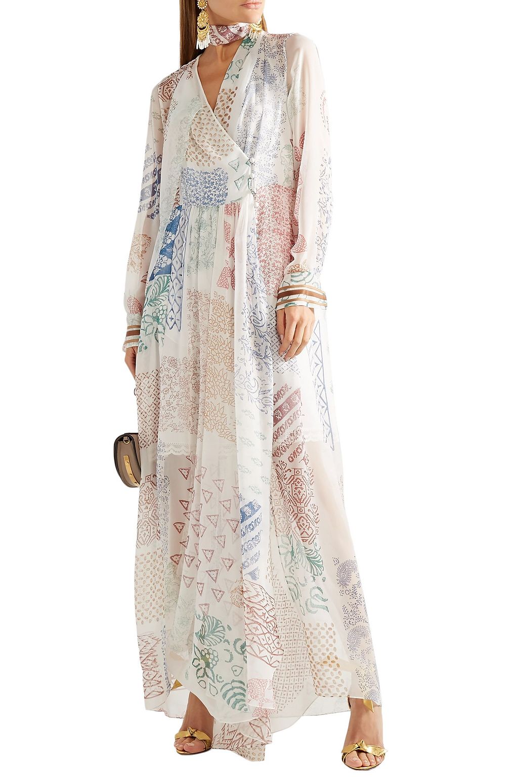 CHLOÉ Printed silk-chiffon gown
