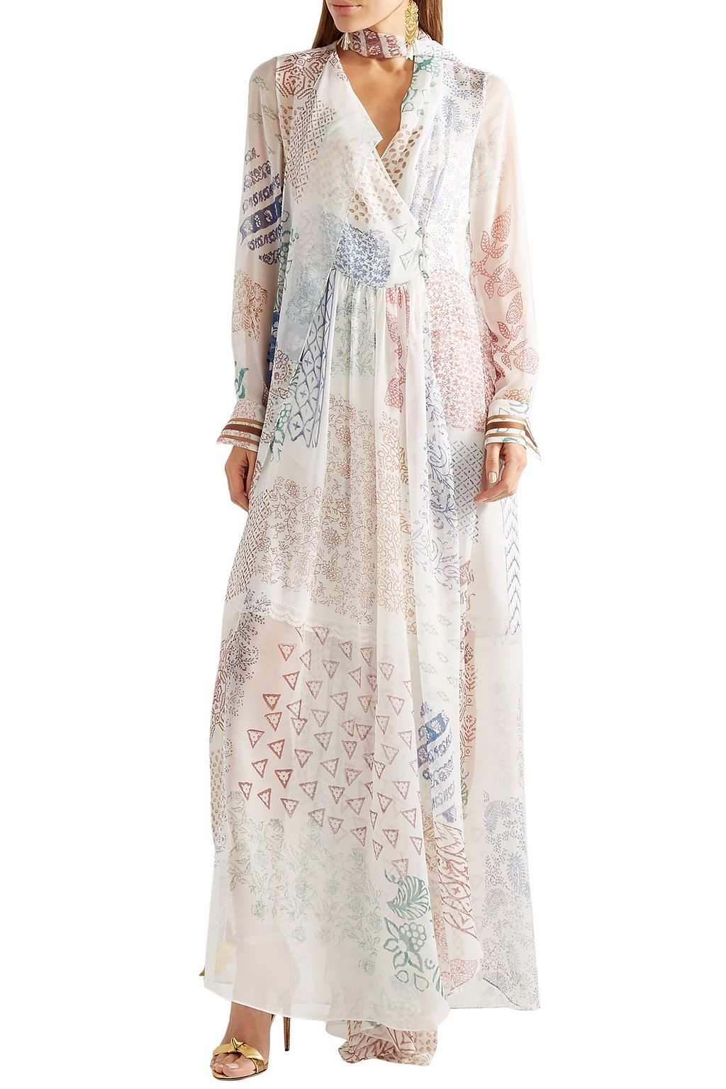 CHLOÉ Printed silk-chiffon gown