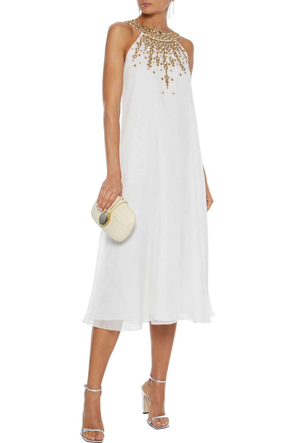 RACHEL ZOE Sabrina embellished chiffon midi dress