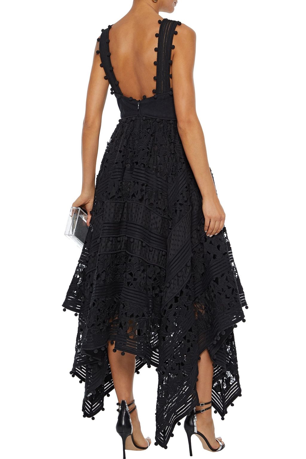 ZIMMERMANN Gauze-paneled embellished cotton and silk-blend lace dress
