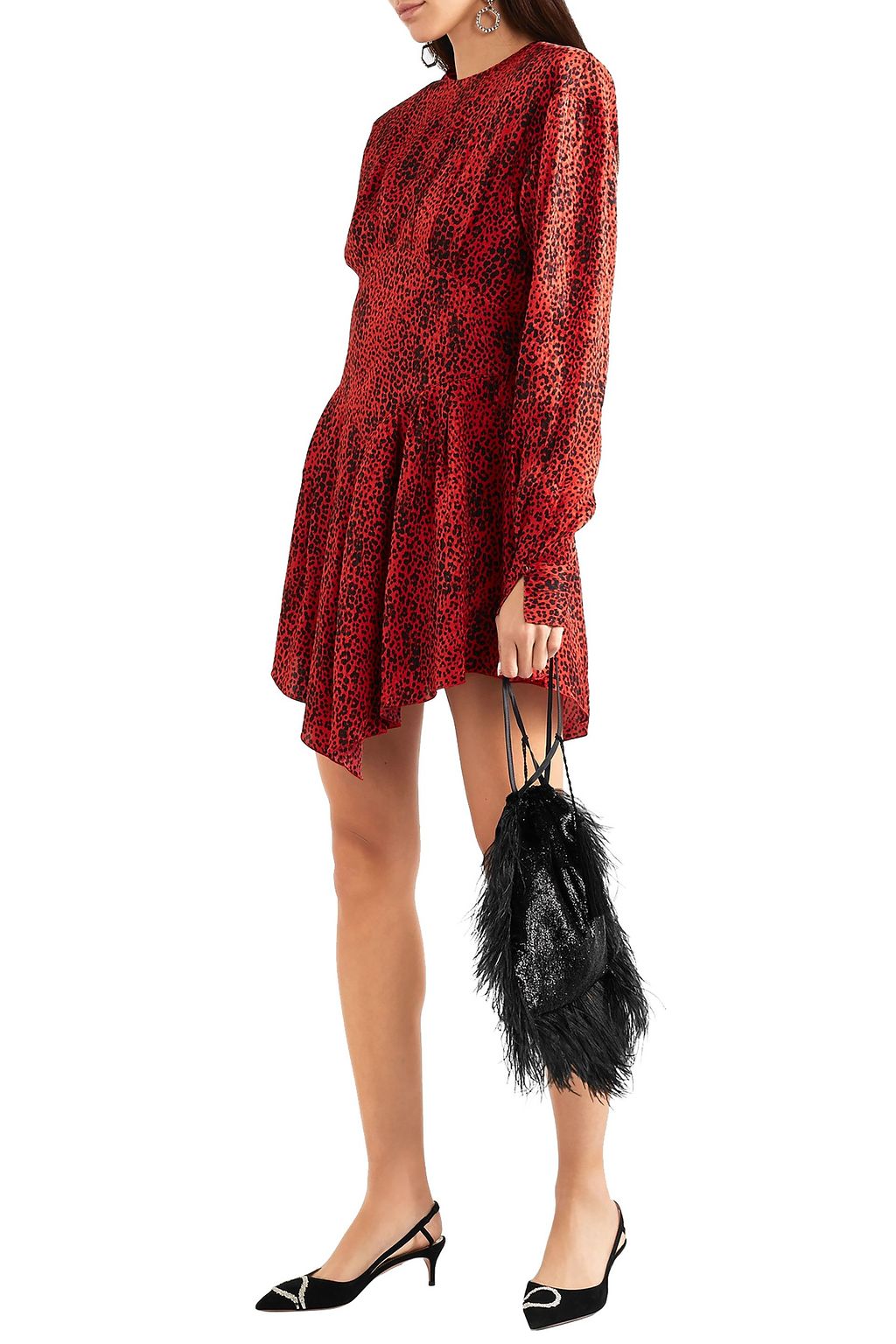 AQUAZZURA Crystal-embellished suede slingback pumps