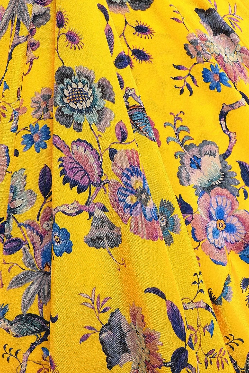 LES RÊVERIES Floral-print silk crepe de chine midi dress