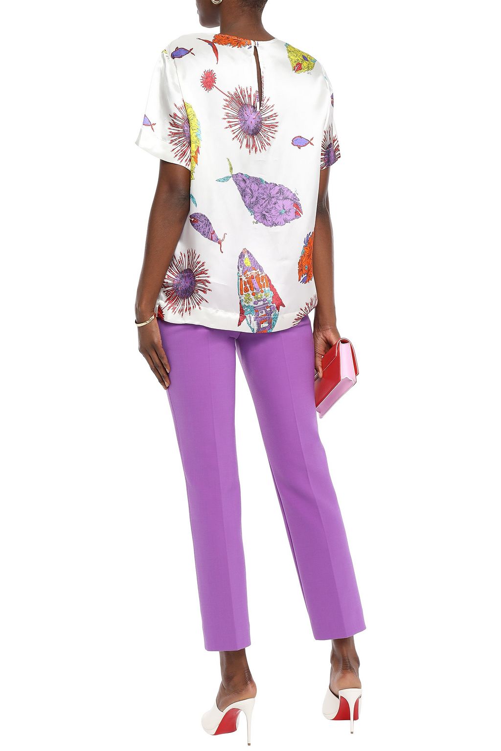 PUCCI Printed satin-twill blouse