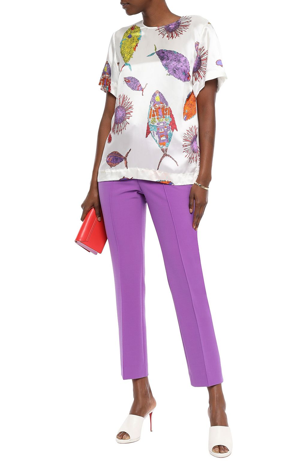 PUCCI Printed satin-twill blouse