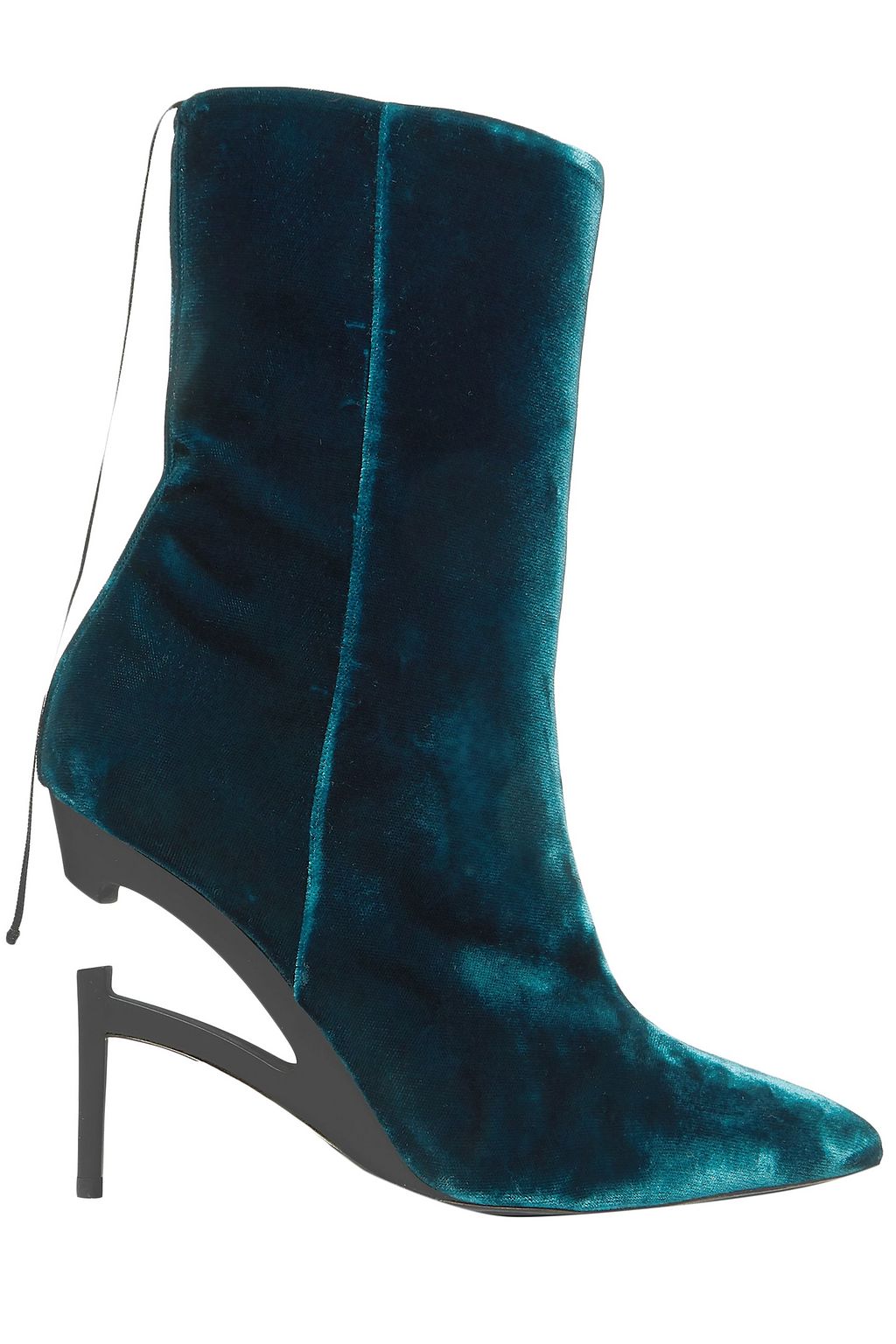 teal velvet boots
