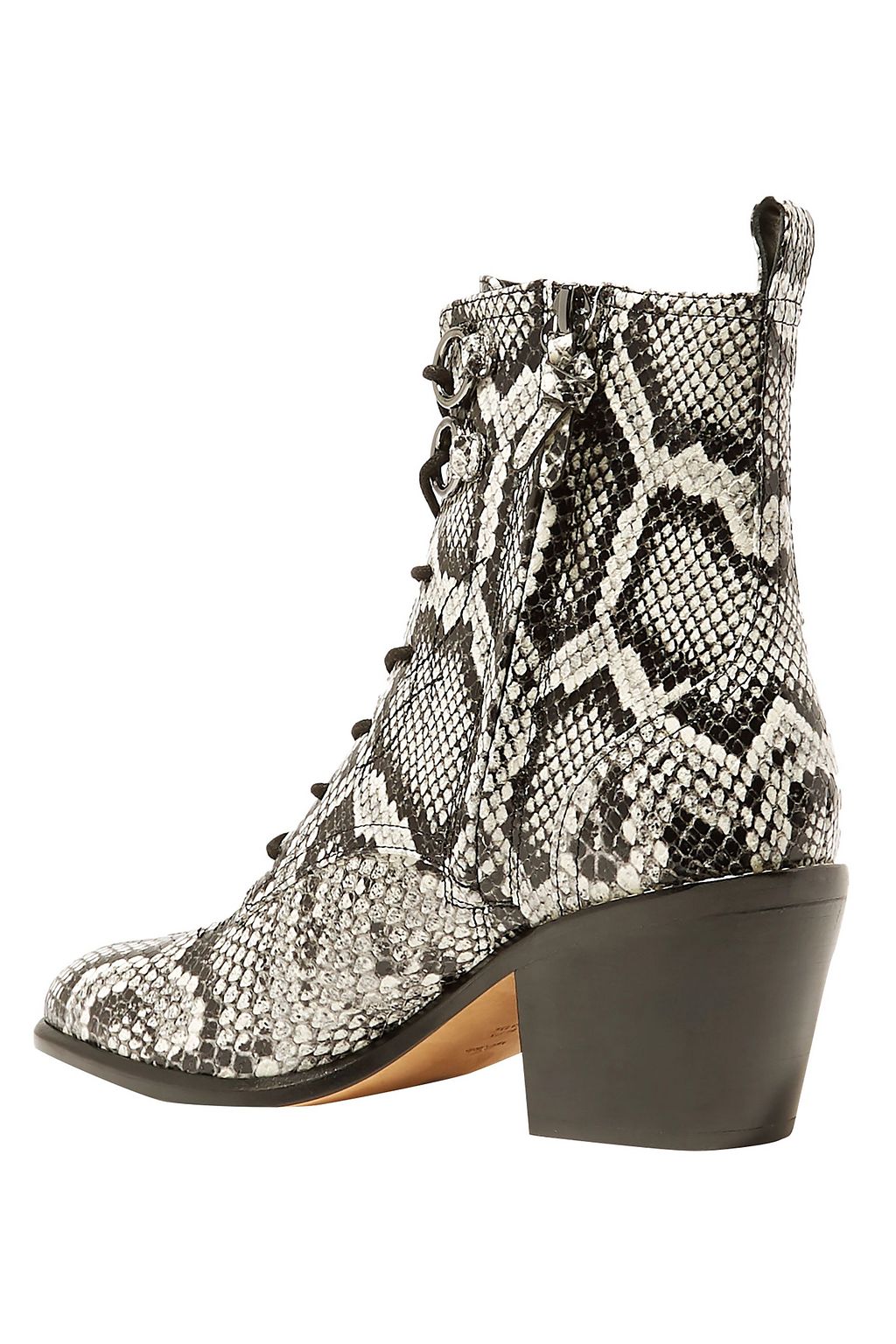DIANE VON FURSTENBERG Dakota snake-effect leather ankle boots