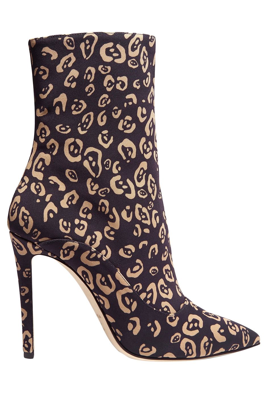 black ankle boots with leopard print heel