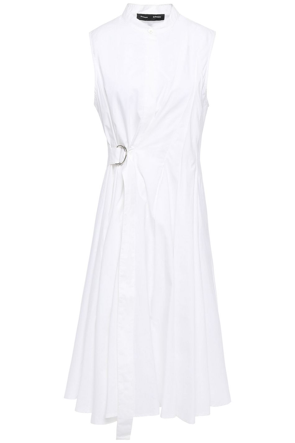 white knee length wrap dress
