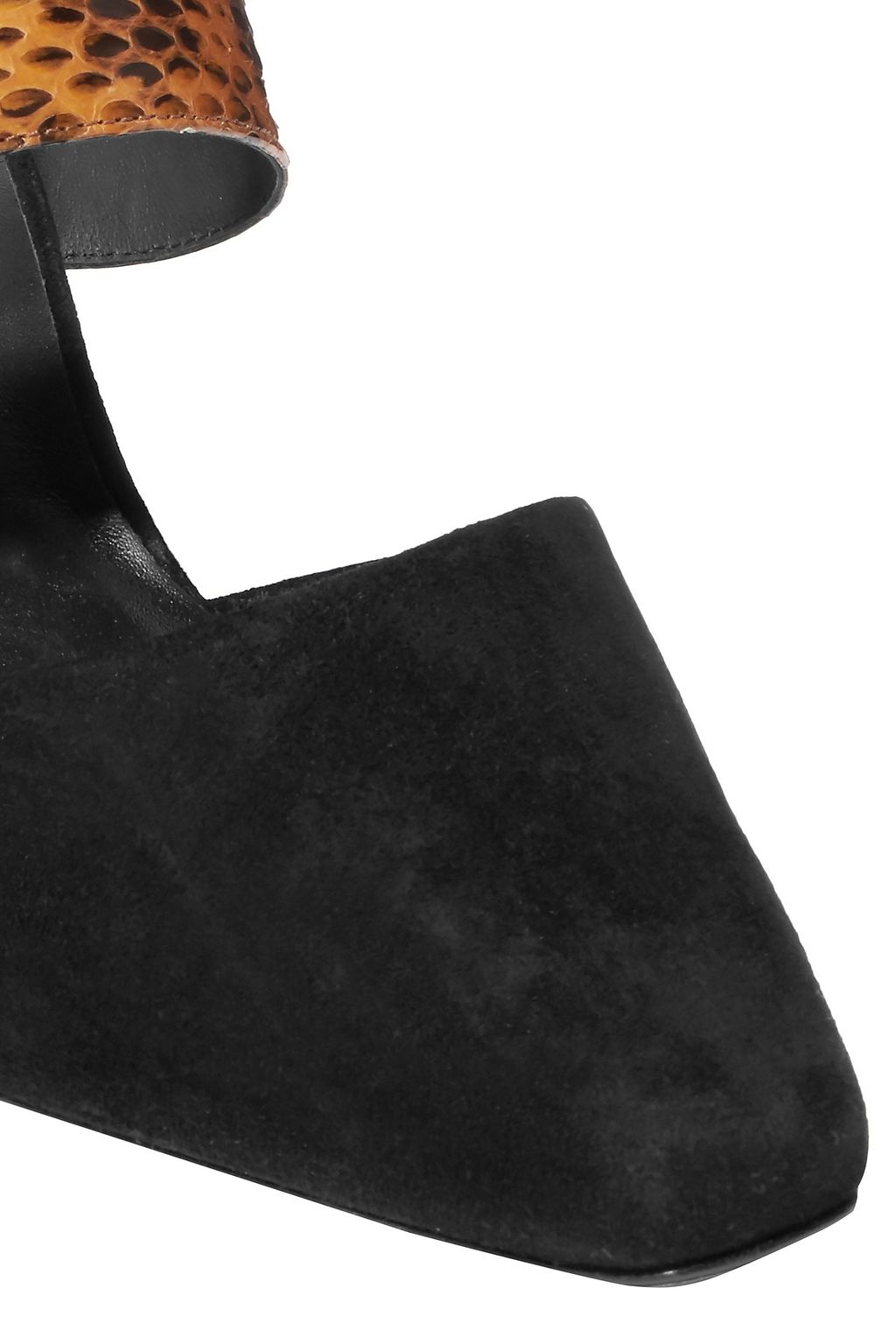 NEOUS Seven suede and elaphe mules