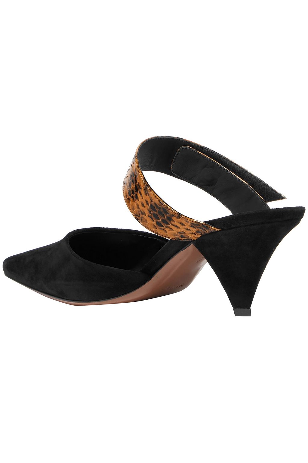 NEOUS Seven suede and elaphe mules