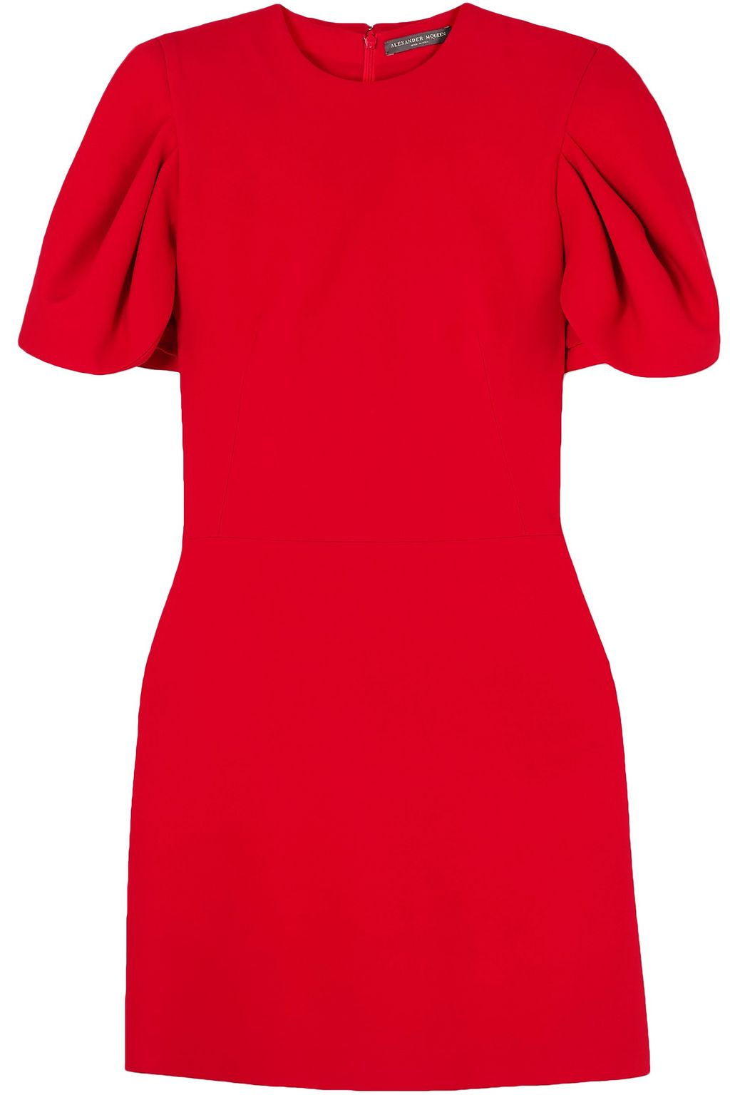 ALEXANDER MCQUEEN Cape-effect wool-blend crepe mini dress | THE OUTNET