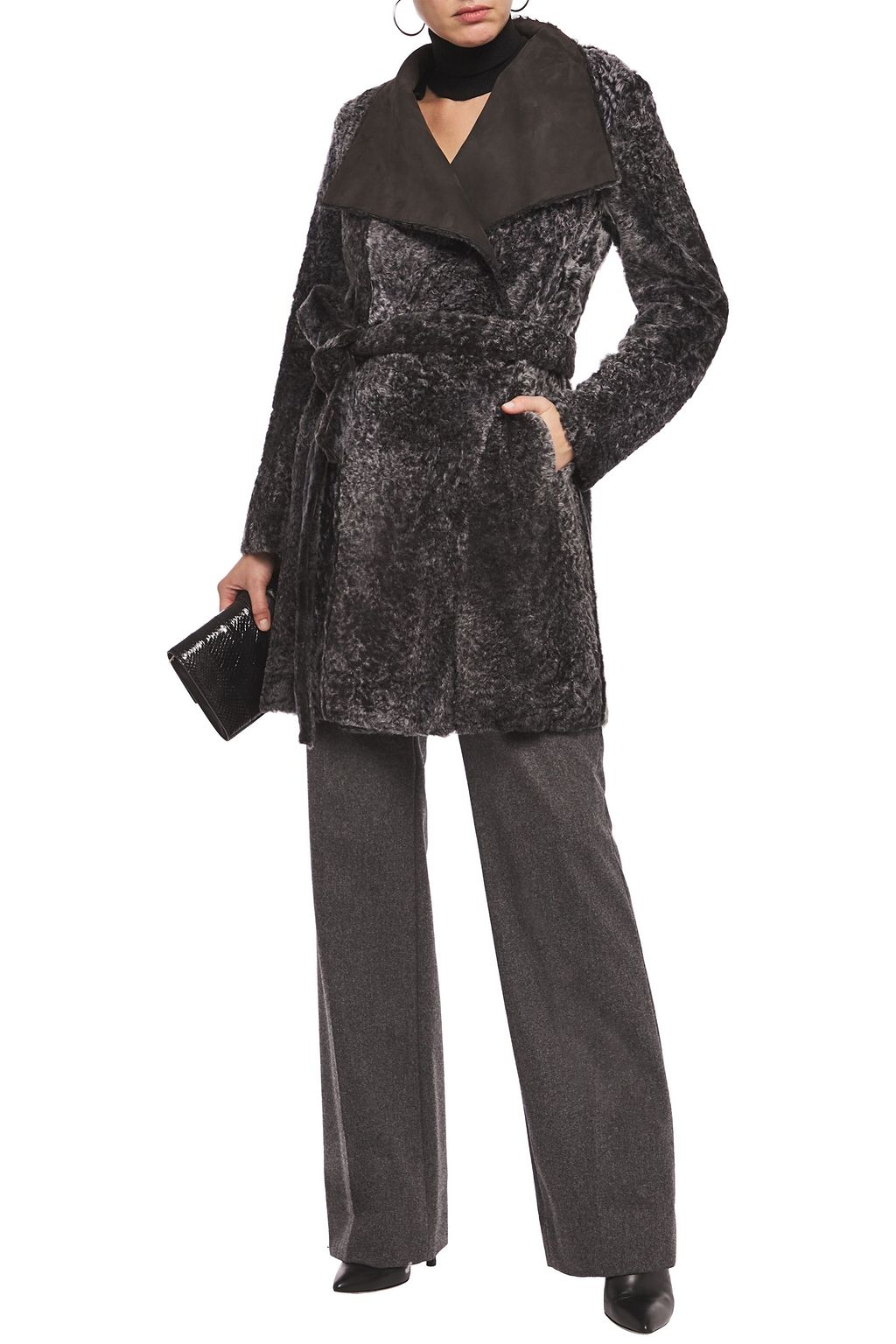 YVES SALOMON Reversible belted shearling coat