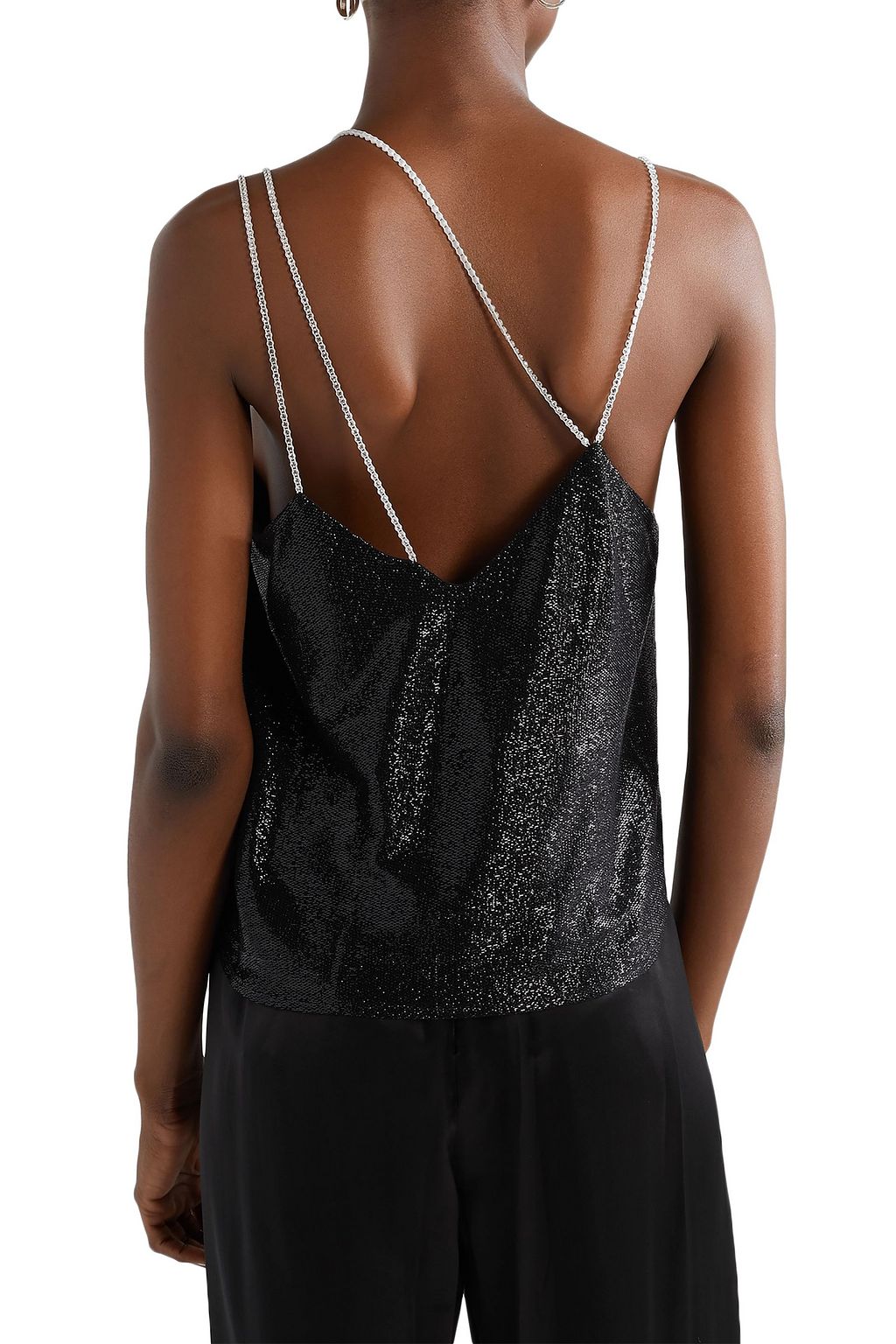 MICHELLE MASON Crystal-embellished Lurex camisole