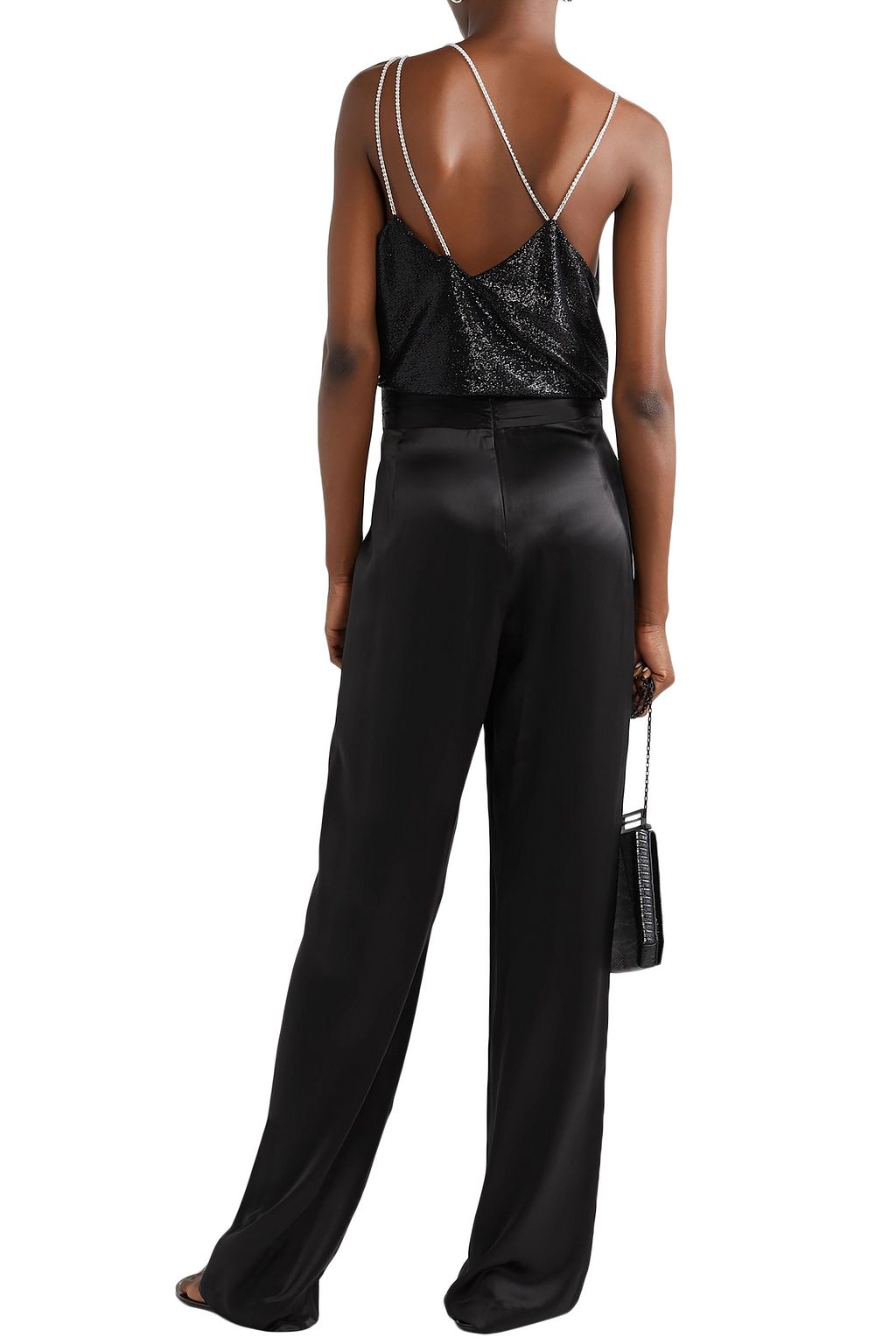 MICHELLE MASON Crystal-embellished Lurex camisole