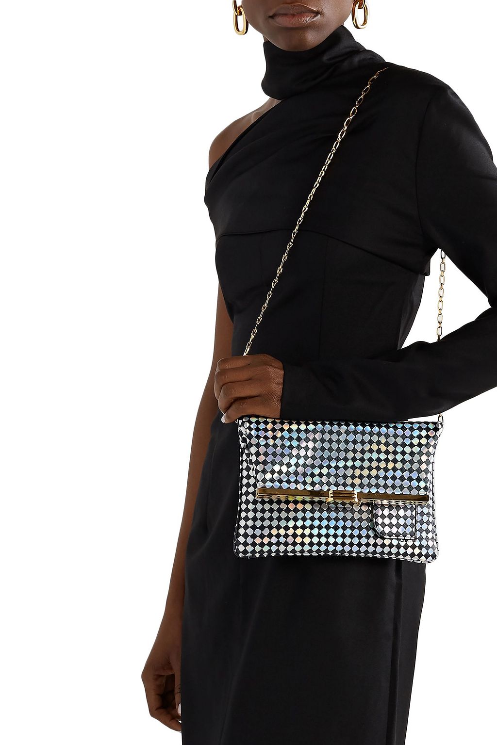 BIENEN DAVIS PM iridescent leather clutch