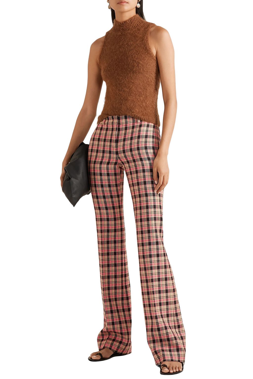 MICHAEL KORS COLLECTION Checked wool bootcut pants