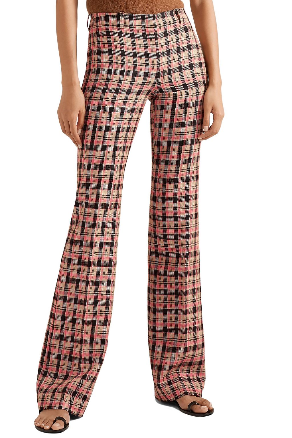 MICHAEL KORS COLLECTION Checked wool bootcut pants