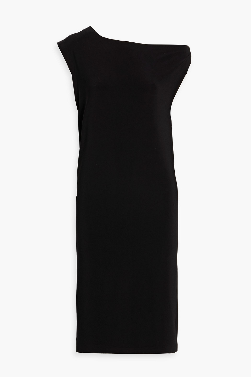 Norma Kamali Draped Stretch-jersey Dress In Black