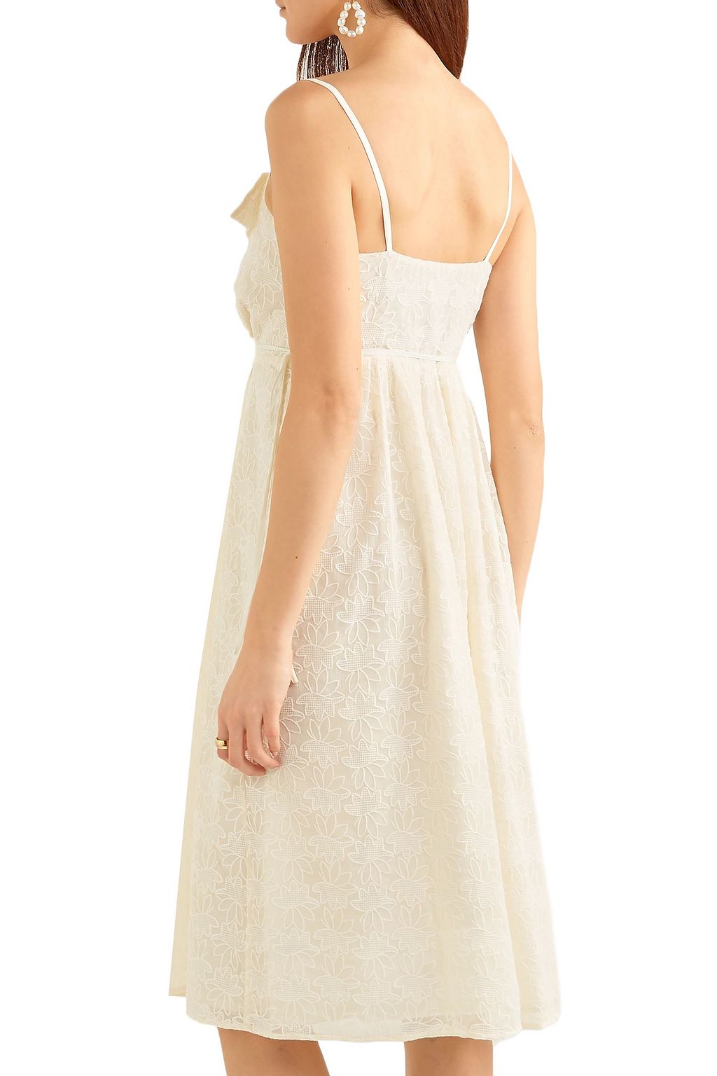 MADEWELL Pleated embroidered voile wrap dress