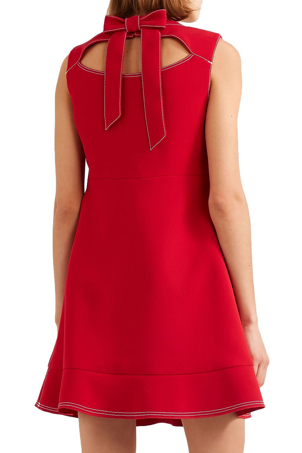 REDVALENTINO Cutout bow-detailed crepe mini dress
