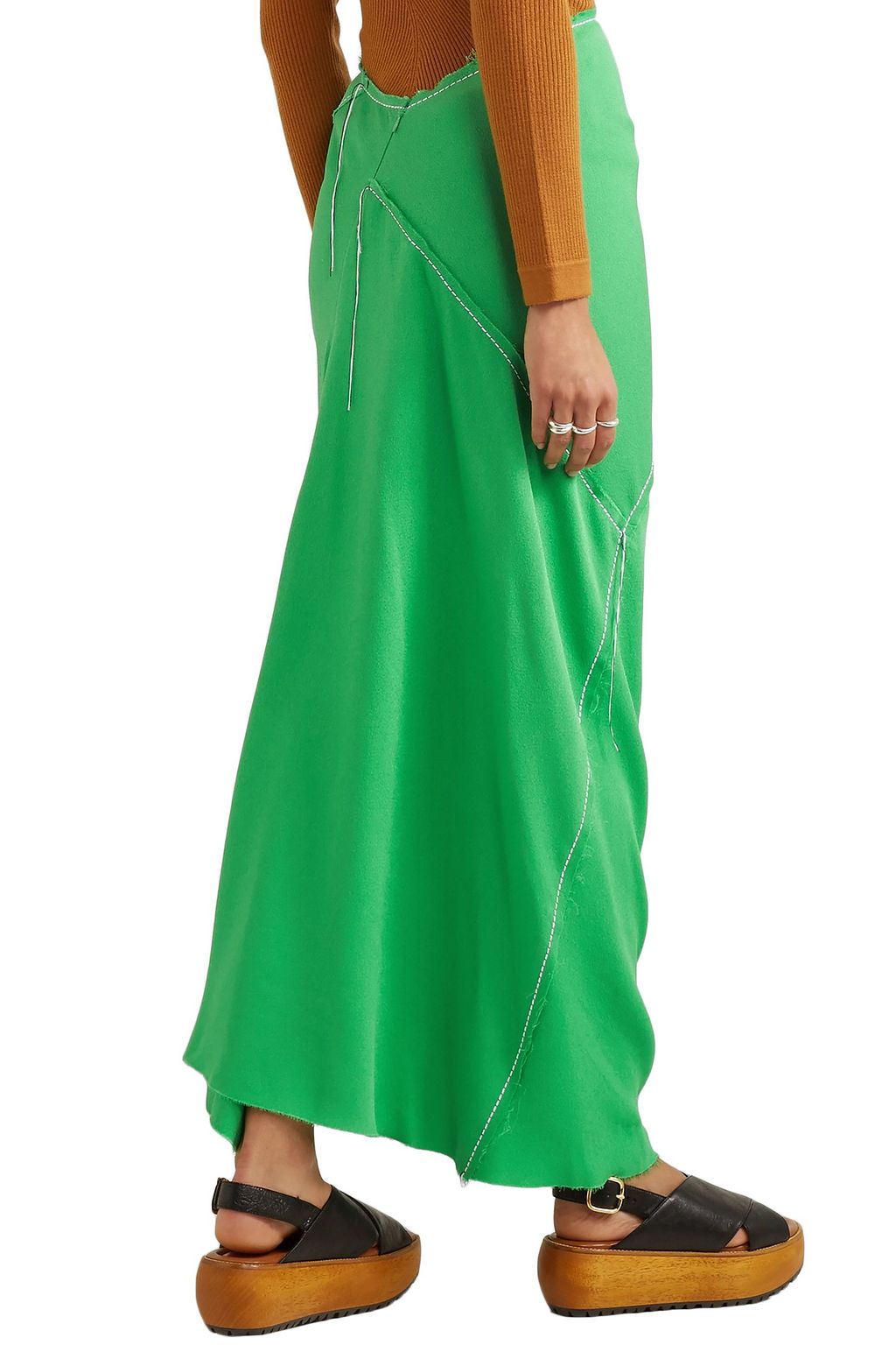 MARNI Gathered crepe maxi pencil skirt
