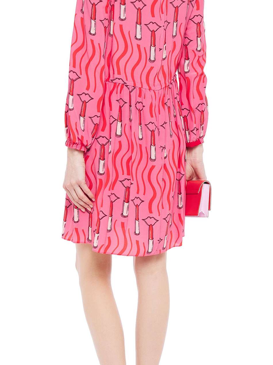 gathered printed silk crepe de chine mini dress