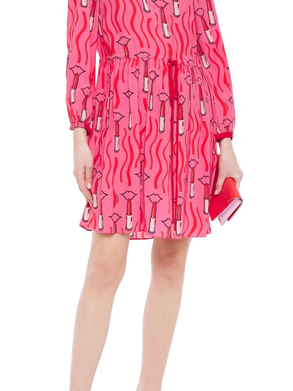 gathered printed silk crepe de chine mini dress