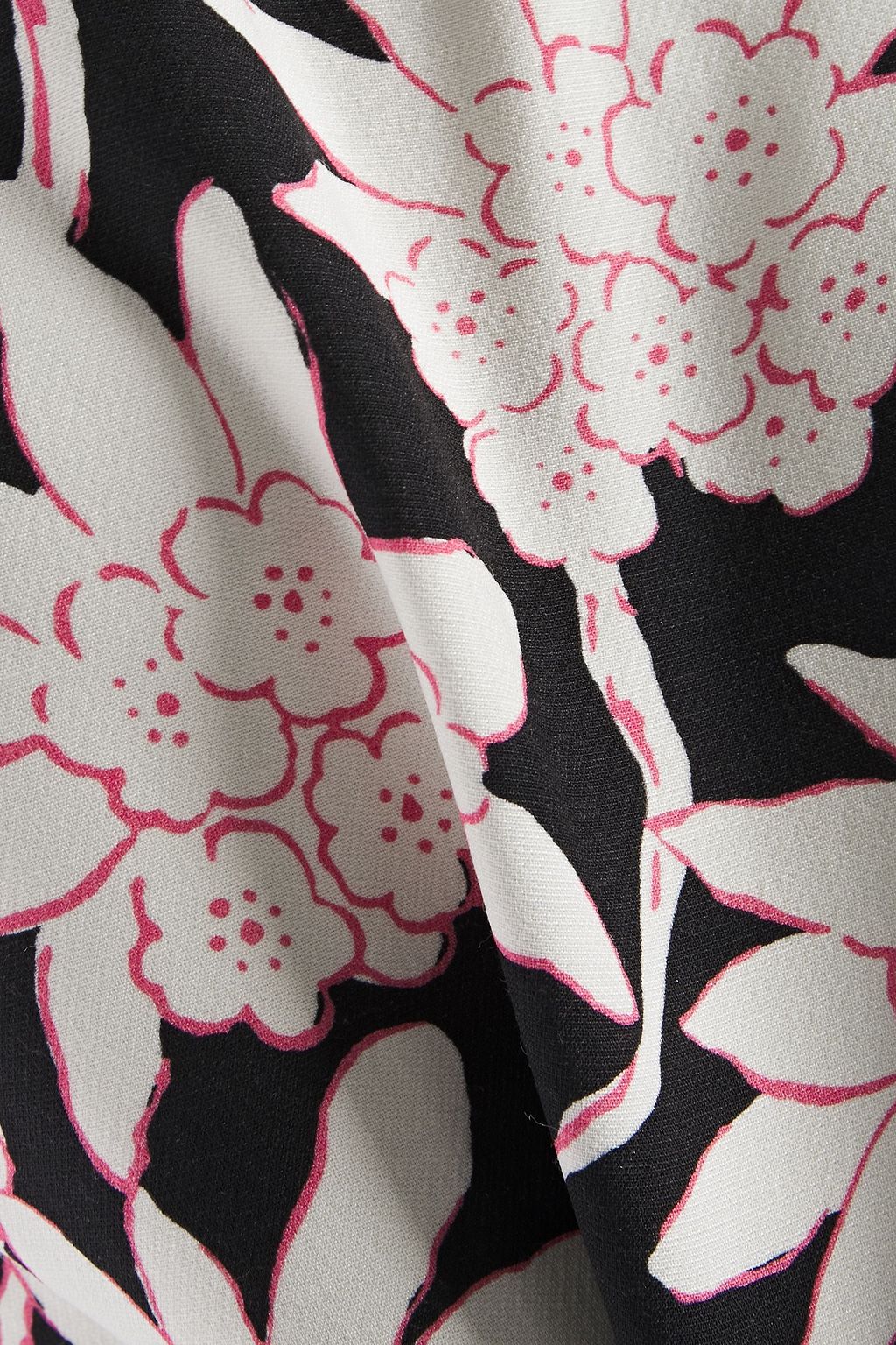 VALENTINO GARAVANI Floral-print wool and silk-blend crepe top
