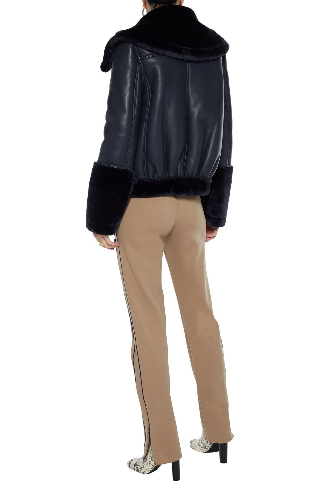 WALTER BAKER Edaurdo leather and faux fur coat