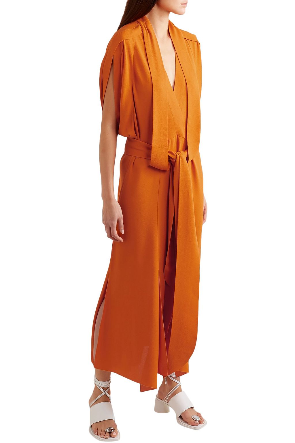 PETAR PETROV Deville belted silk-crepe maxi dress