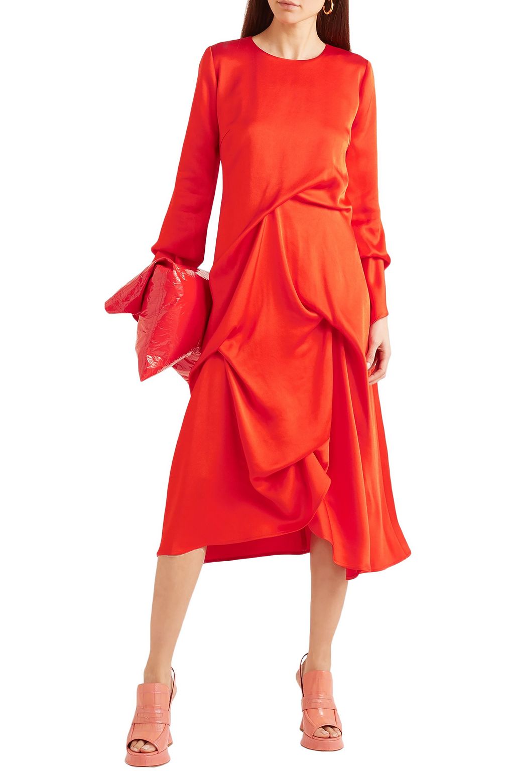 SIES MARJAN Noemi draped satin midi dress