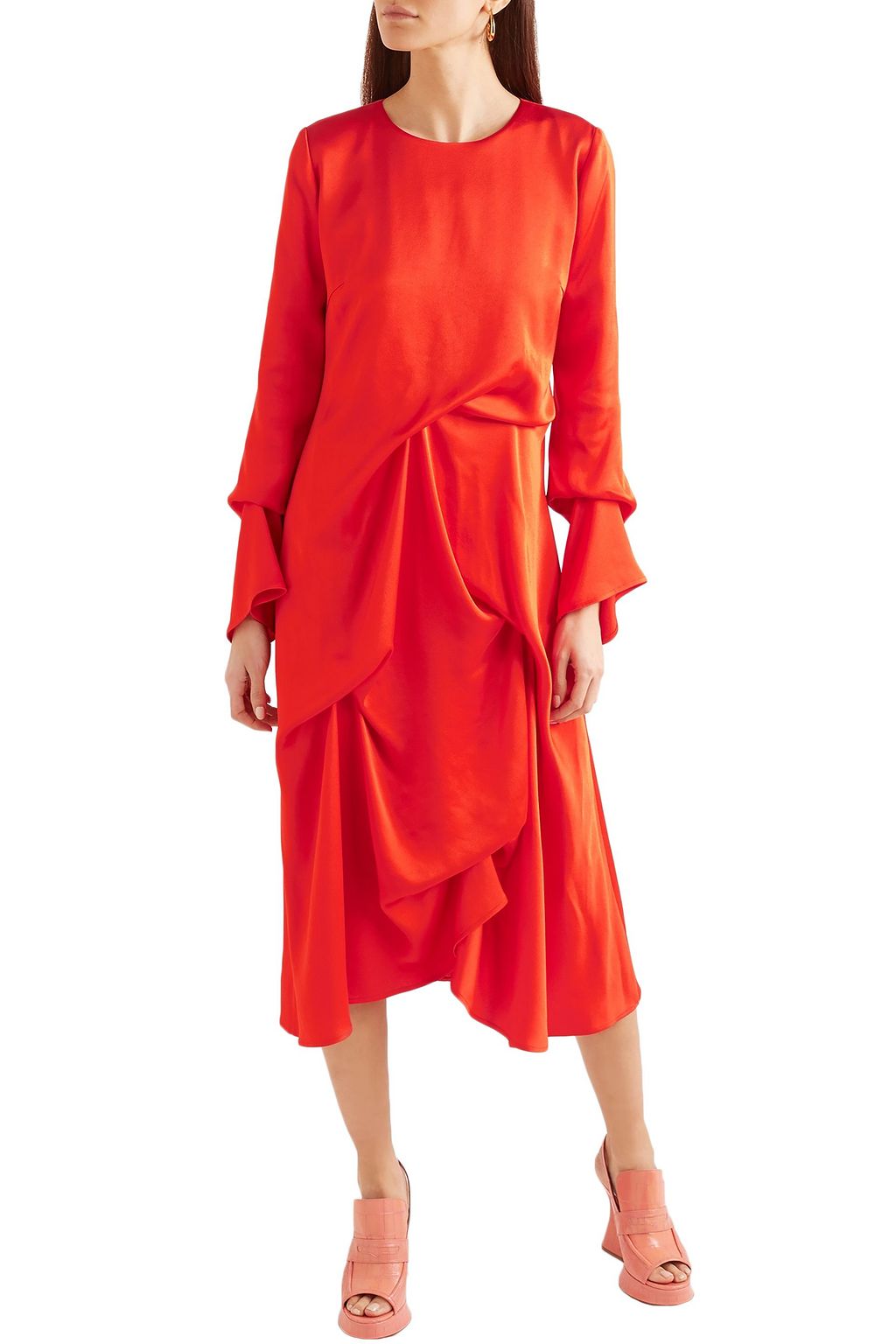 SIES MARJAN Noemi draped satin midi dress