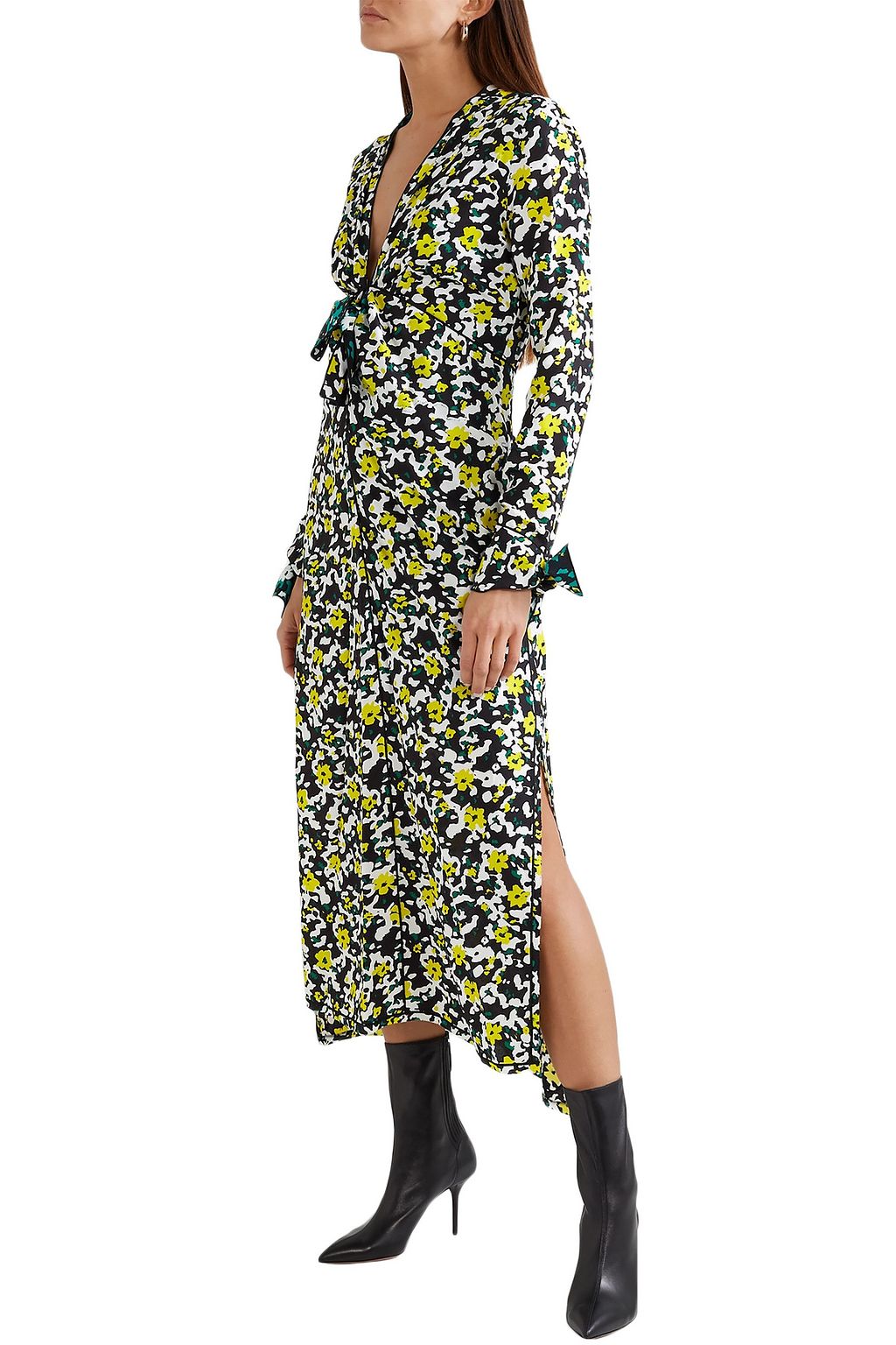 PROENZA SCHOULER Knotted floral-print crepe midi dress