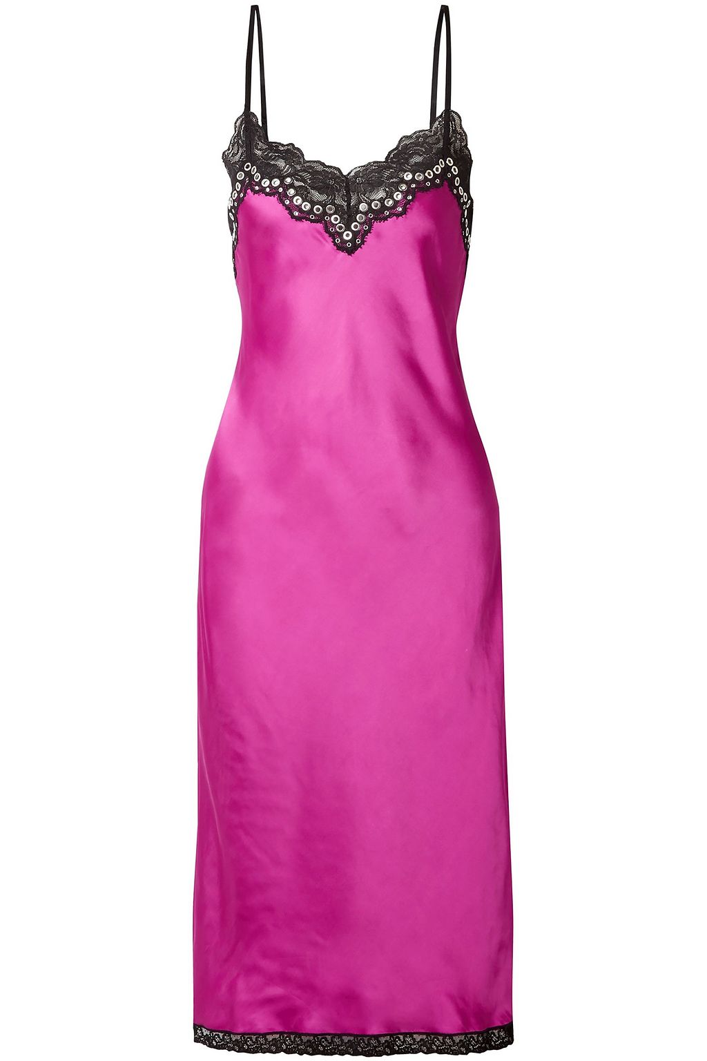 magenta slip dress