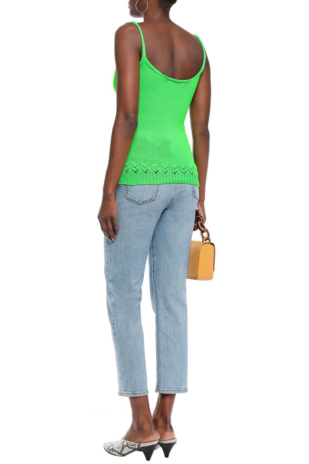 LES RÊVERIES Crochet-trimmed knitted tank