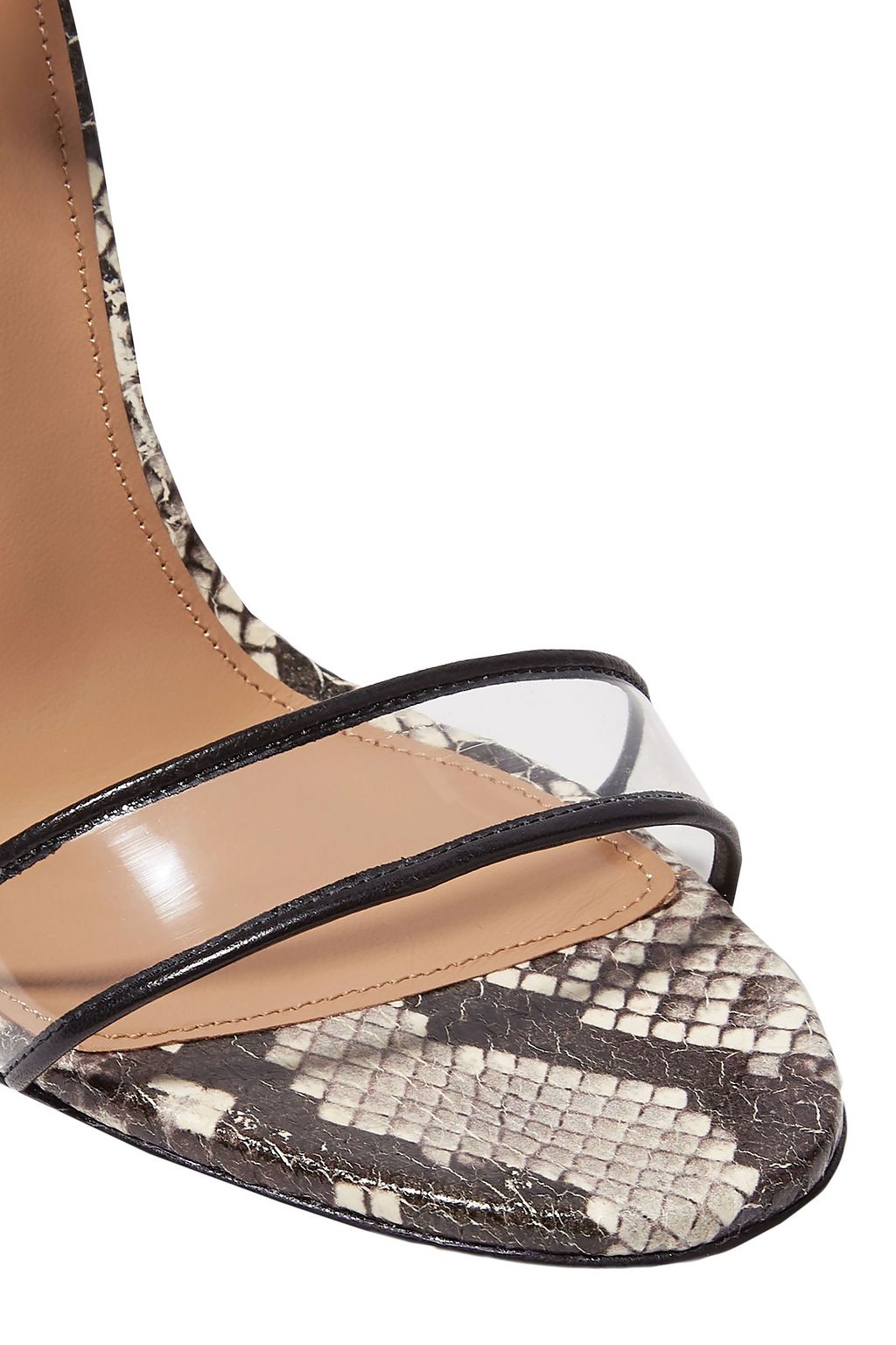 AQUAZZURA PVC-trimmed elaphe sandals