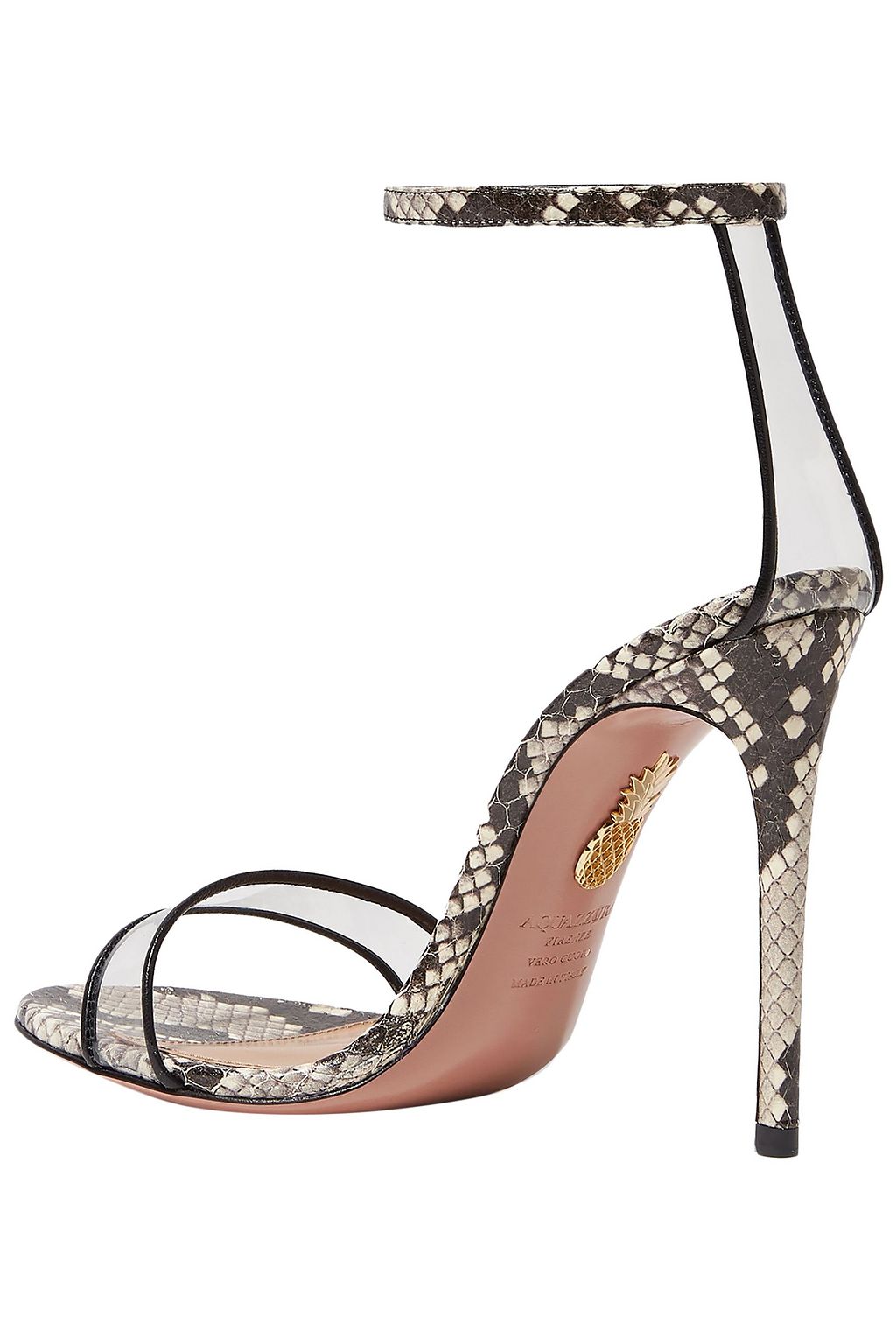 AQUAZZURA PVC-trimmed elaphe sandals