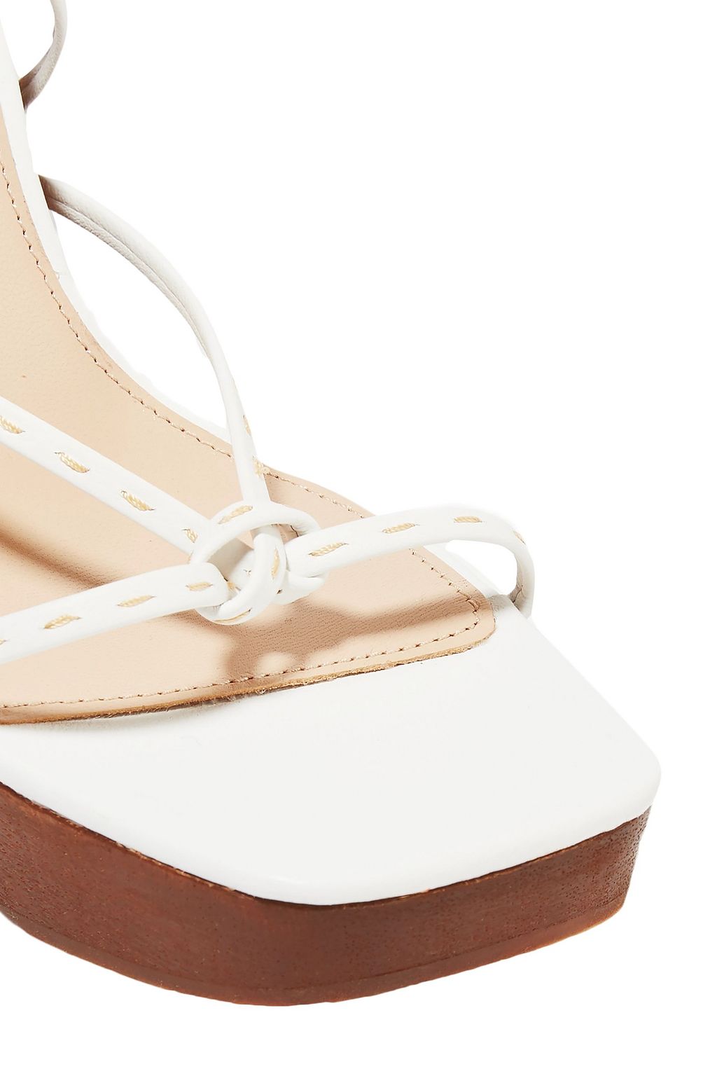 JACQUEMUS Lace-up knotted leather platform sandals