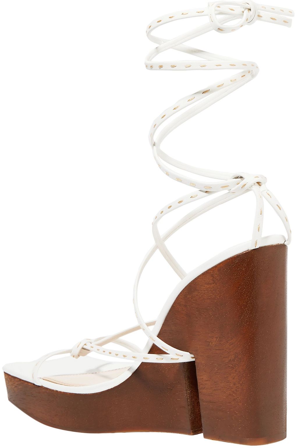 JACQUEMUS Lace-up knotted leather platform sandals