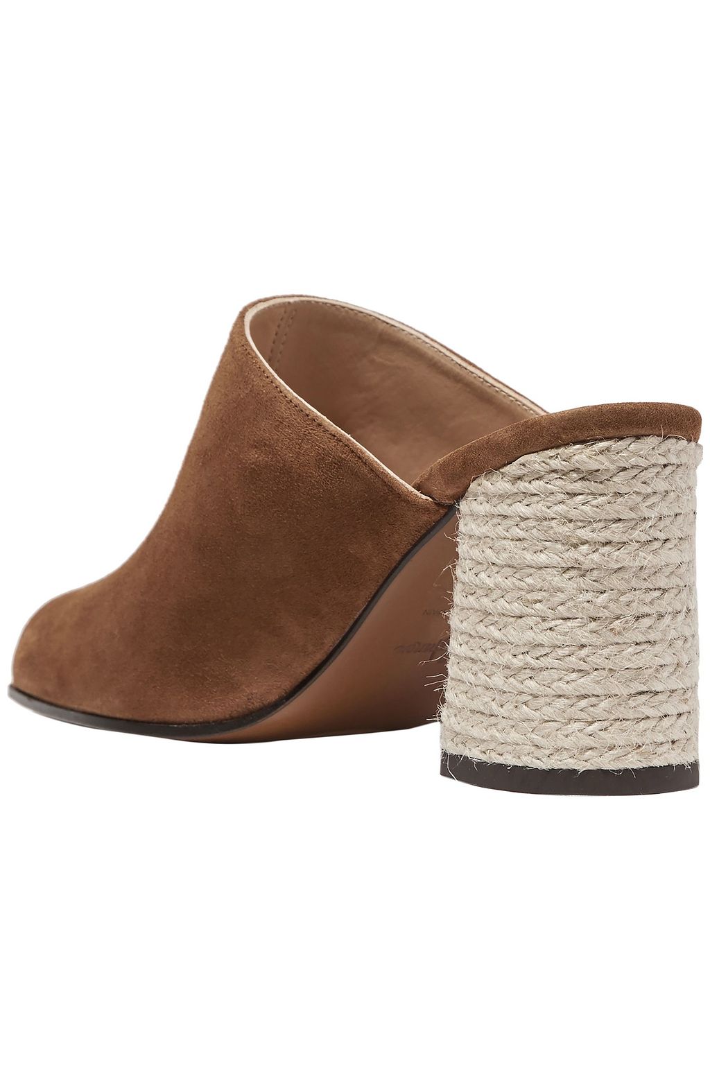CASTAÑER Jute-paneled suede mules
