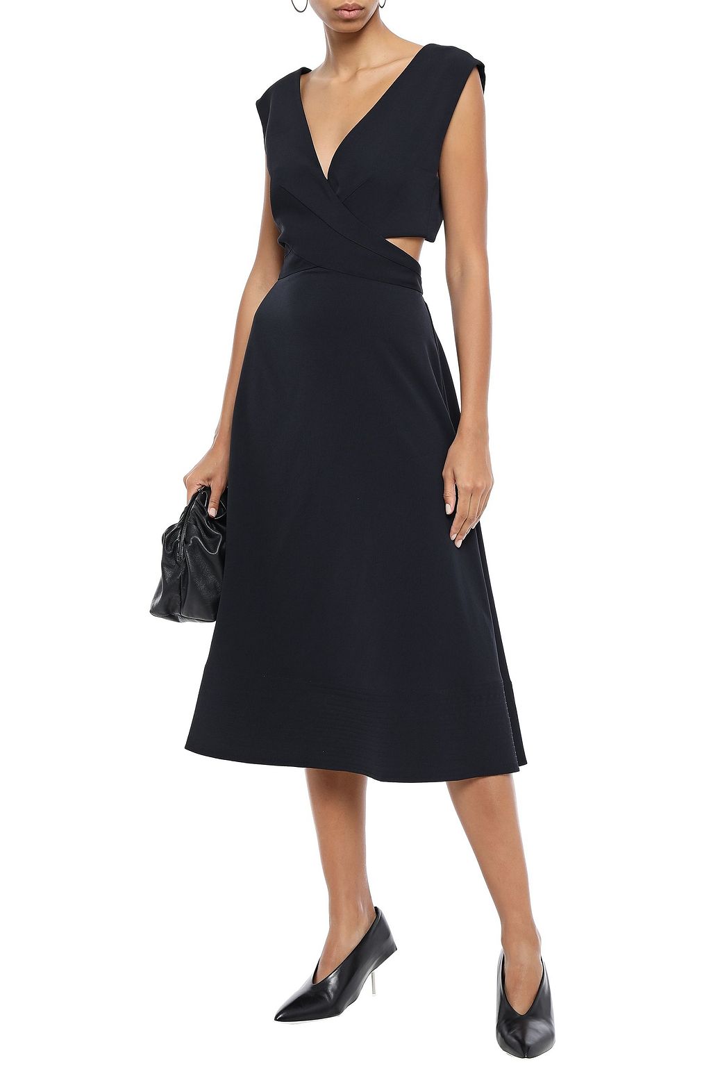 PROENZA SCHOULER Cutout wrap-effect flared cady midi dress