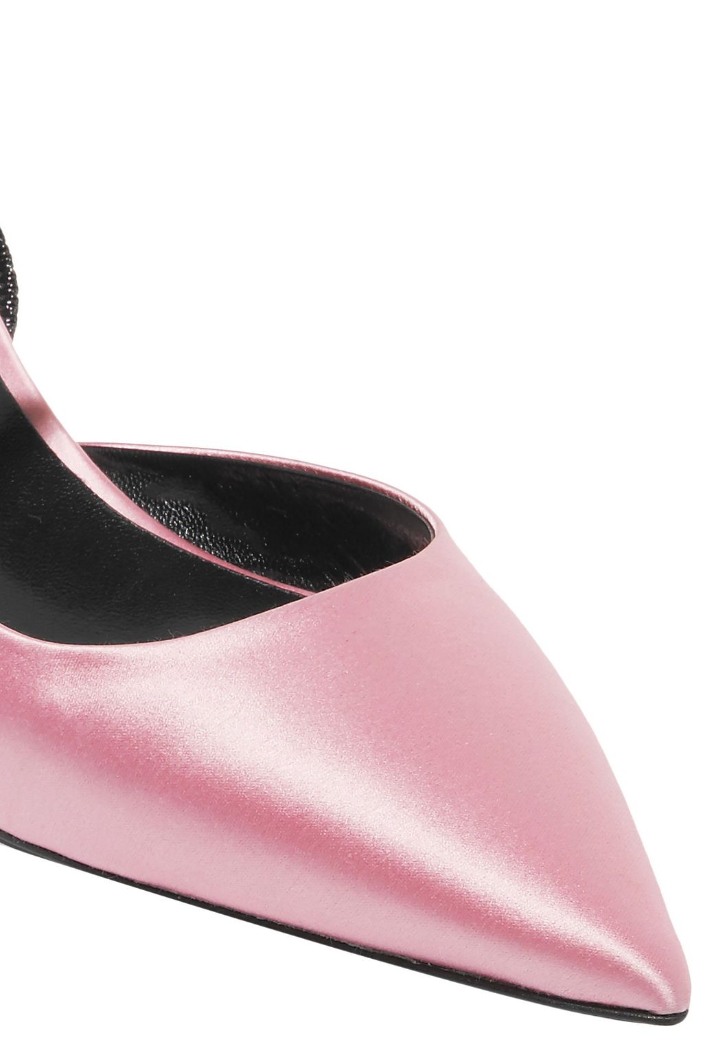 MATTEOMARS Kitten Ala satin and patent-leather slingback pumps