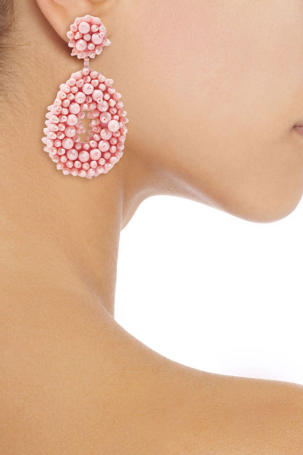 KENNETH JAY LANE Gold-tone beaded felt earrings