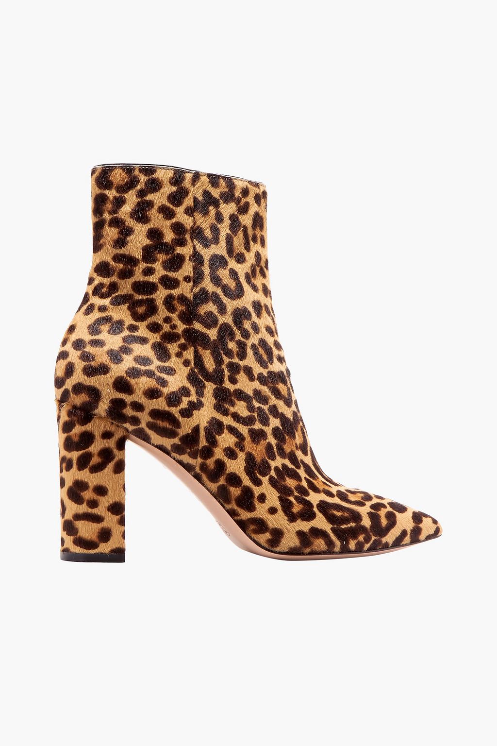 leopard calf hair booties