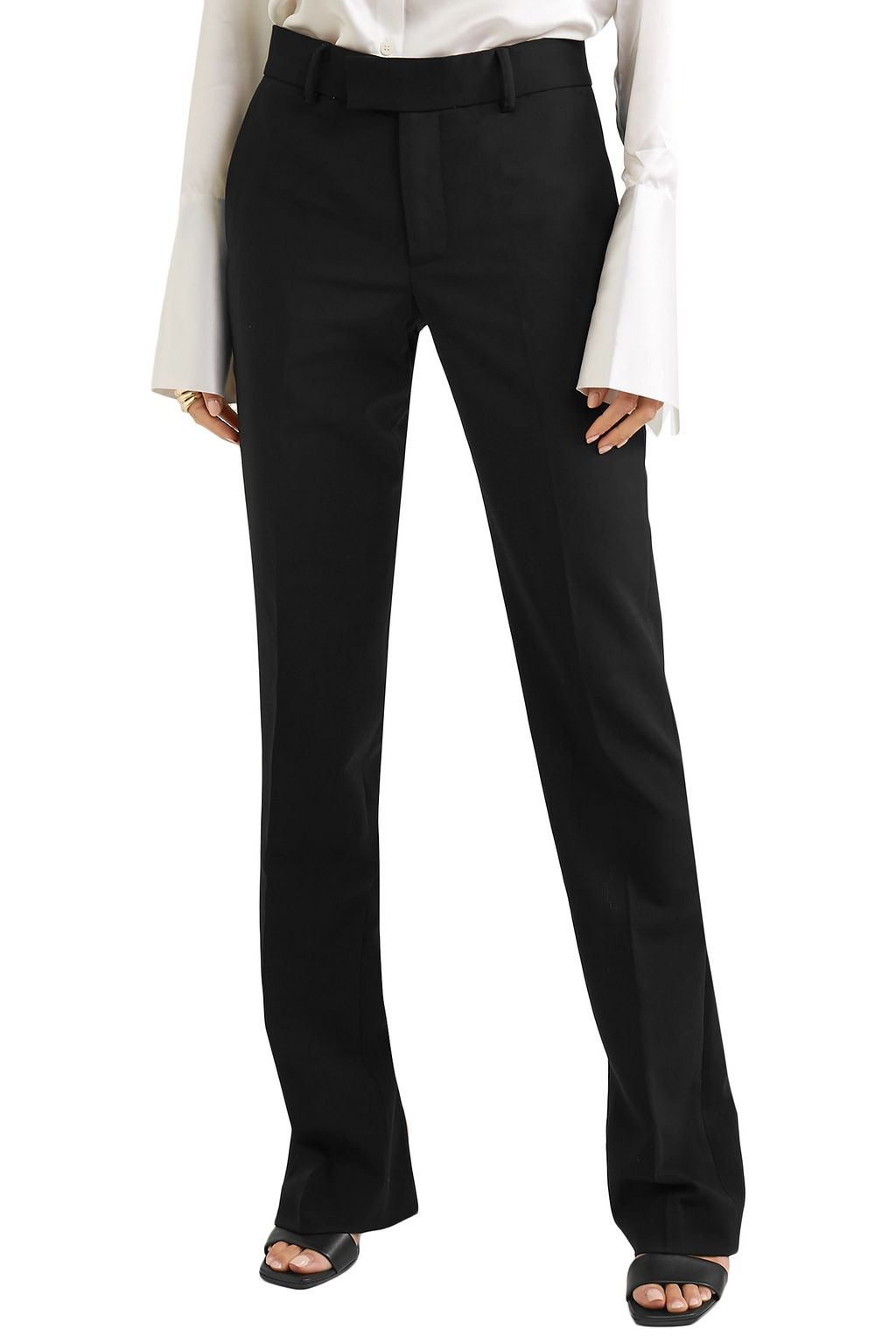 BITE STUDIOS Zip-detailed organic wool straight-leg pants